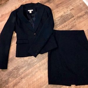 H&M Navy Blazer and Pencil Skirt Set